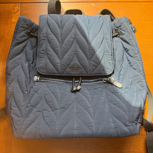 kate spade Handbags - Kate Spade Large Navy Quilted Ellie Flap Backpack-EUC